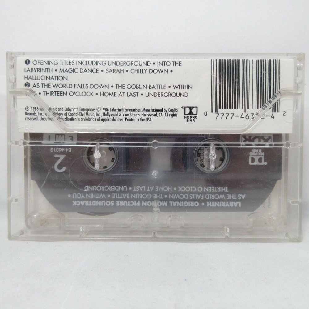 Labyrinth Original Motion Picture Soundtrack 1986 XDR EMI E4 46312 Cassette - Picture 4 of 9